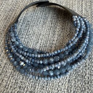 Fairchild Baldwin Multi-Strand Blue Necklace w magnetic closure like new